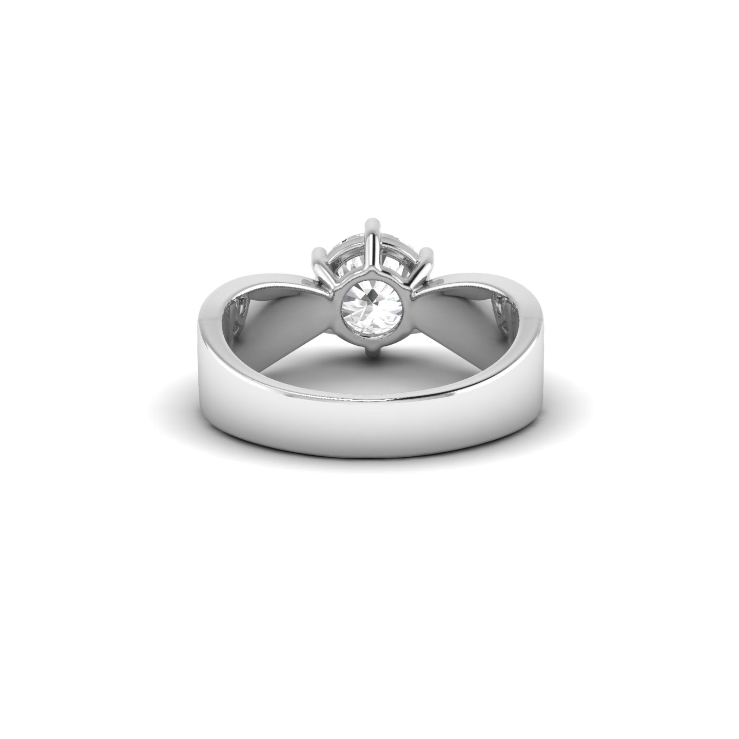 White Gold Studded 1.30 Carat Lab Grown Diamond Ring-F Color VVS2 Clarity.